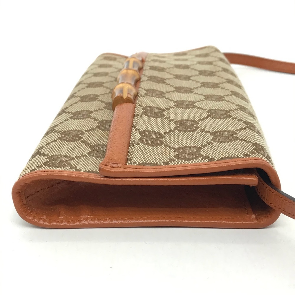 GUCCI GG Canvas Bamboo Shoulder Bag Beige - Picture 4 of 11